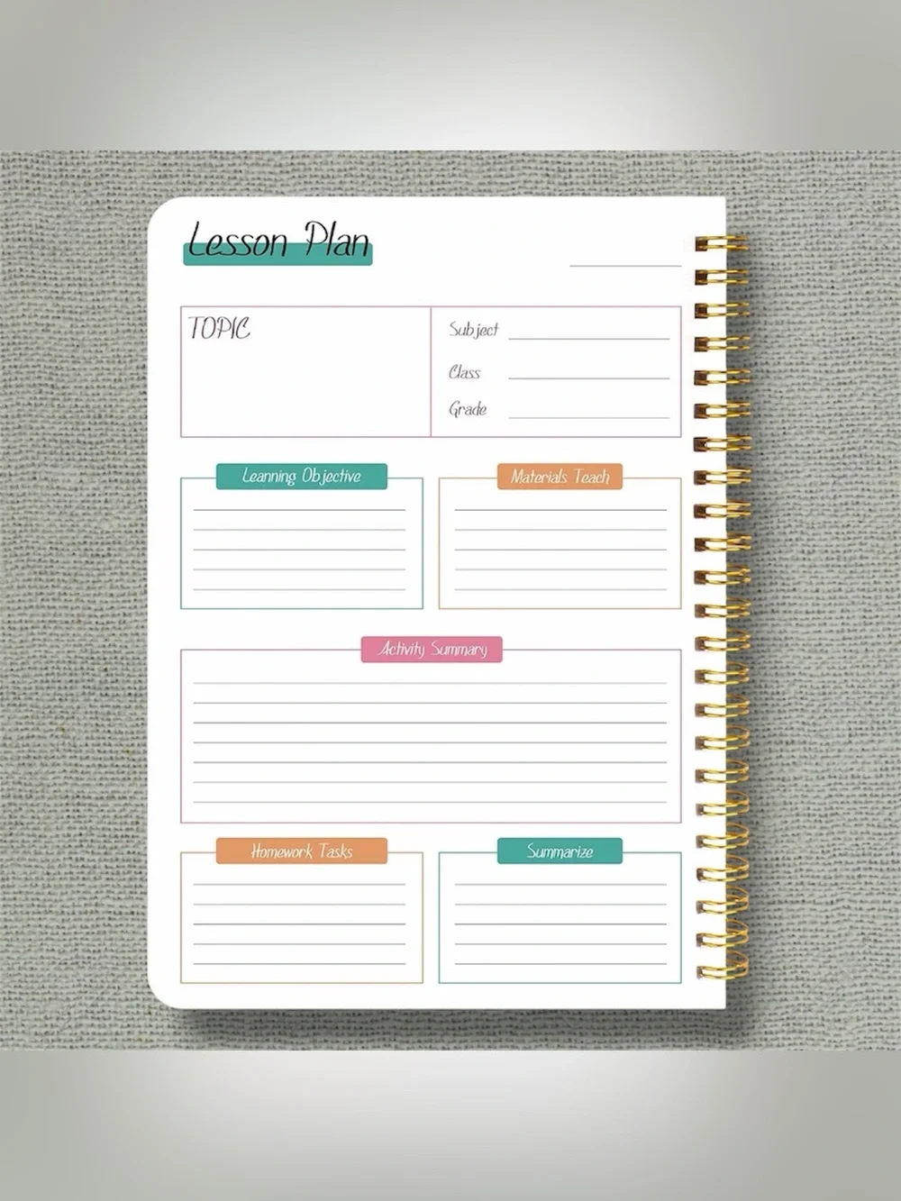 NEW Teacher Lesson Planner Notebook Homeschool Planner